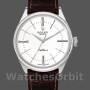 Replique Hommes Rolex Cellini Time 39mm Hommes-50509-bracelet cuir brun-cadran blanc Blanc
