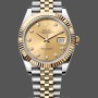 Replique Hommes Rolex Datejust 41mm Hommes-M126333-0012-Champagne Diamond Dial-Two Tone Yellow Gold