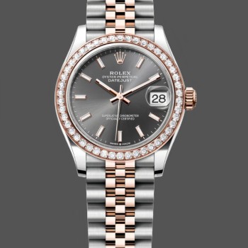 Replique Rolex Datejust 31-278381RBR 0018, cadran rhodium foncé, Femmes Rhodium