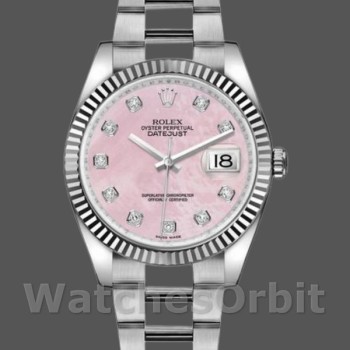 Replique Rolex Datejust 36mm Femme-116234-Mère de Perle-Diamant rose Diamants MOP roses