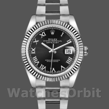 Replique Rolex Datejust 36mm Unisex-116234-Roman Numeral-Black Dial Noir