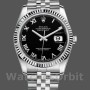 Replique Hommes Rolex Datejust 36mm Hommes-116234-Acier inoxydable-Cerclée-Fluted Bezel-Black Roman Dial Black