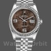 Replique Rolex Datejust 36mm Unisex-116244-Acier inoxydable-Cadran floral chocolat Chocolat