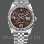 Replique Rolex Datejust 36mm Unisex-116244-Acier inoxydable-Cadran floral chocolat Chocolat