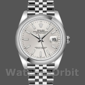 Replique Rolex Datejust 36mm Unisex-126200-Cadran argenté-Acier inoxydable Argent