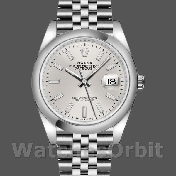 Replique Rolex Datejust 36mm Unisex-126200-Cadran argenté-Acier inoxydable Argent