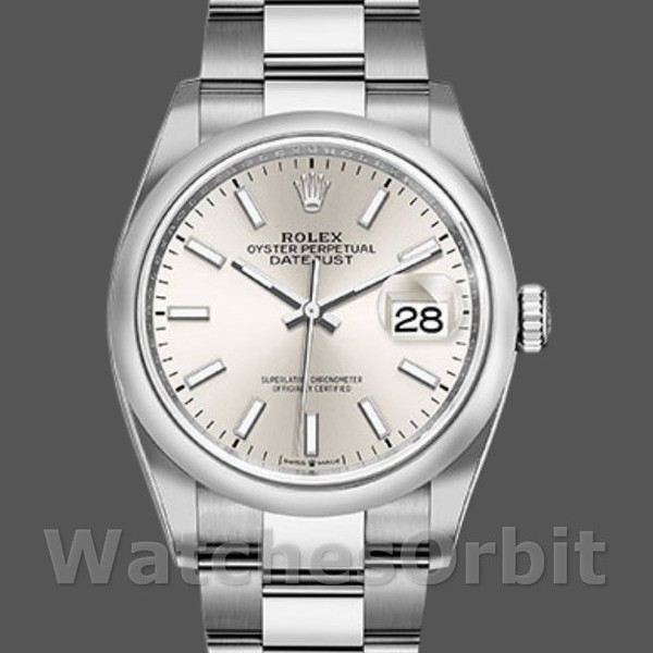 Replique Rolex Datejust 36mm Unisex-126200-Acier inoxydable-Diagramme argenté Argenté