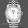 Replique Rolex Datejust 36mm Unisex-126200-Acier inoxydable-Cadran romain blanc Blanc