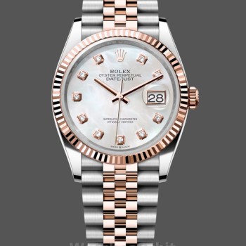 Replique Rolex Day Date 36-128238 0051 unisexe, or jaune, cadran diamant arc-en-ciel pavé, lunette cannelée diamant