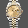 Replique Rolex Datejust 36mm Unisex-126233-Champagne Cadran diamant Lunette cannelée Champagne