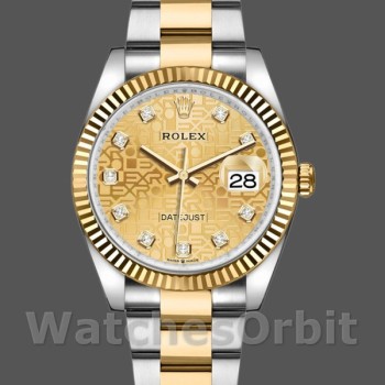 Replique Rolex Datejust 36mm Unisex-126233-Champagne Cadran Jubilee Champagne
