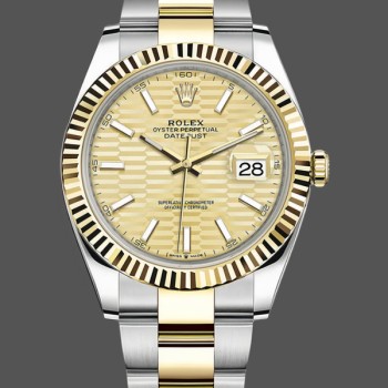 Replique Rolex Datejust 36mm Unisex-126233-Champagne Cadran Motif Champagne