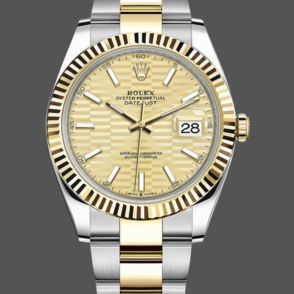 Replique Rolex Datejust 36mm Unisex-126233-Champagne Cadran Motif Champagne
