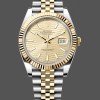 Replique Rolex Datejust 36mm Unisex-126233-Champagne Cadran à motifs - Lunette cannelée Champagne