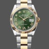 Replique Rolex Datejust 36mm Unisex-126233-Cadran vert olive-or jaune et Oystersteel vert