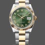 Replique Rolex Datejust 36mm Unisex-126233-Cadran vert olive-or jaune et Oystersteel vert