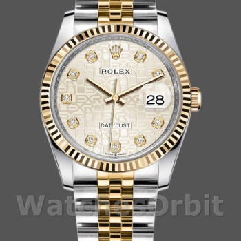 Replique Rolex Datejust 36mm Unisex-126233-Silver Jubilee Dial-Fluted Bezel Silver