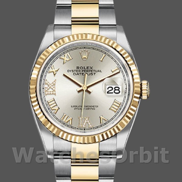 Replique Rolex Datejust 36mm Unisex-126233-Silver Roman Numeral Dial Silver