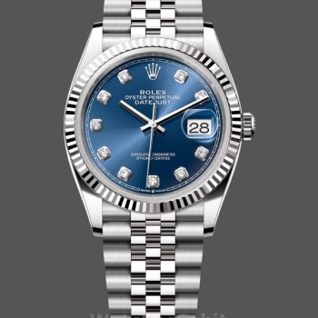 Replique Rolex Datejust 36mm Unisex-126234-Blue Cadran Diamant Bleu