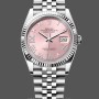 Replique Rolex Datejust 36mm Unisex-126234-Cerclage cannelé-Cadran romain rose Unisexe
