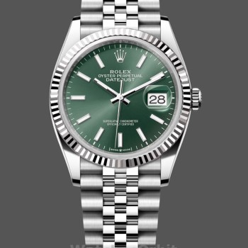 Replique Rolex Datejust 36mm Unisex-126234-Acier inoxydable-Cadran vert menthe Vert menthe