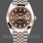 Replique Hommes Rolex Datejust 41mm Hommes-126301-Rose Gold-Chocolate Brown Diamonds Dial Chocolate Brown