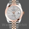 Replique Hommes Rolex Datejust 41mm Hommes-126301-Rose Gold-Silver Fluted Motif Dial Silver