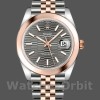 Replique Hommes Rolex Datejust 41mm Hommes-126301-Rose Gold-Slate Grey Fluted Motif Dial Grey