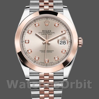 Replique Hommes Rolex Datejust 41mm Hommes-126301-Rose Gold-Sundust Diamonds Dial Sundust<br />