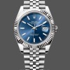 Replique Homme Rolex Datejust 41MM Acier inoxydable avec cadran argenté Bleu