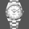 Replique Hommes Rolex Datejust 41mm Hommes-126334 0023-Lunette cannelée-Cadran chiffres romains blanc Blanc