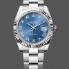 Replique Hommes Rolex Datejust 41mm Hommes-126334 0025-Cerclage cannelé-Cadran chiffres romains bleu