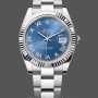 Replique Hommes Rolex Datejust 41mm Hommes-126334 0025-Cerclage cannelé-Cadran chiffres romains bleu