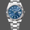 Replique Hommes Rolex Datejust 41mm Hommes-126334-Monture cannelée-Cadran bleu à motif cannelé Bleu