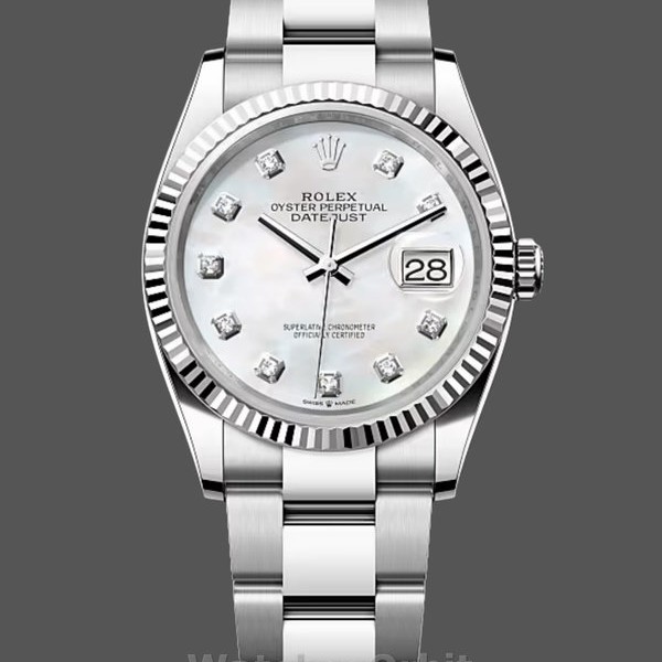 Replique Hommes Rolex Datejust 41mm Men's-126334-Fluted Bezel-White MOP Dial MOP