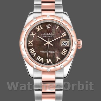 Replique Rolex Datejust 31mm Femme-178341-Cadran nacre noir MOP