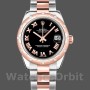 Replique Rolex Datejust 31mm Femme-178341-Noir Cadran chiffres romains Noir