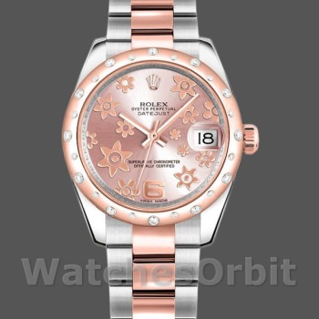 Replique Rolex Datejust 31mm Femmes-178341-Cadran floral rose-Or rose Everose
