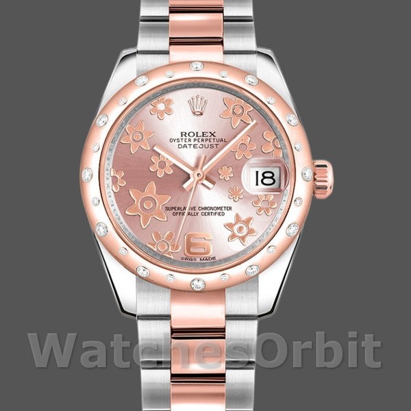 Replique Rolex Datejust 31mm Femmes-178341-Cadran floral rose-Or rose Everose