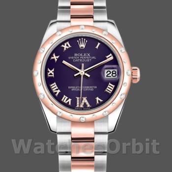 Replique Femmes Rolex Datejust 31mm Femmes-178341-Purple Roman Numeral Dial Purple