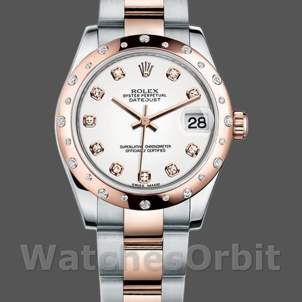Replique Rolex Datejust 31mm Femme-178341-White Mother-of-Pearl Diamonds Dial MOP pour femme