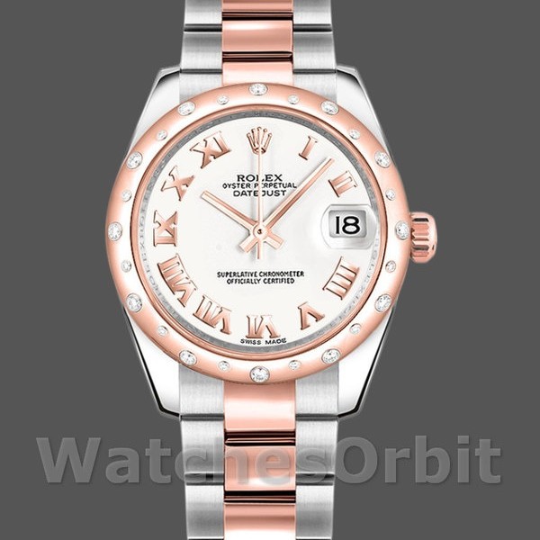 Replique Femmes Rolex Datejust 31mm Femmes-178341-White Roman Numeral Dial White