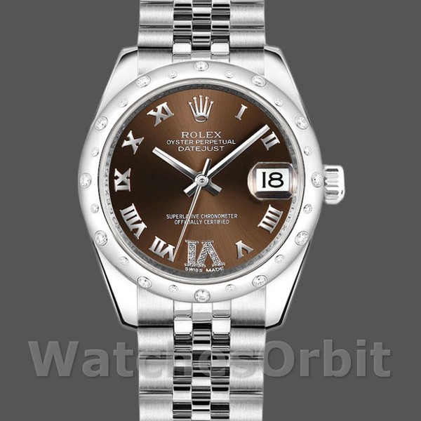 Replique Femmes Rolex Datejust 31mm Femmes-178344-Bronze Dial-VI Diamonds Bronze
