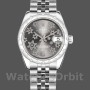 Replique Rolex Datejust 31mm Femmes-178344-Rhodium Gris Cadran Motif Floral Gris