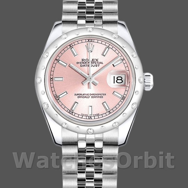 Replique Rolex Datejust 31mm Femmes-178344-Cadran rose-Bracelet jubilé rose