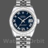 Replique Rolex Datejust 31mm Femmes-178344-Cadran bleu-Diamants-Acier inoxydable Bleu