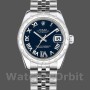 Replique Rolex Datejust 31mm Femmes-178344-Cadran bleu-Diamants-Acier inoxydable Bleu