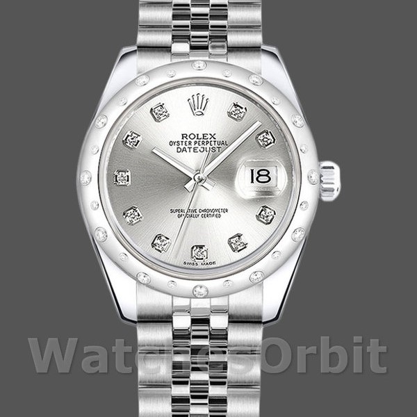 Replique Rolex Datejust 31mm Femme-178344-Argent Cadran Diamant-Acier Inoxydable Argent<br />