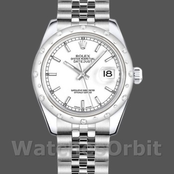 Replique Rolex Datejust 31mm Femmes-178344-Cadran blanc-Acier inoxydable Blanc