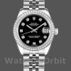 Replique Rolex Datejust 31mm Femmes-178384-Cadran diamant noir-lunette diamant noir<br />